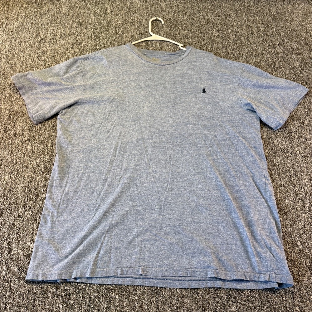 Polo Ralph Lauren T-Shirt Mens XLT Blue Heather Pony Logo Classic Fit Crew Neck